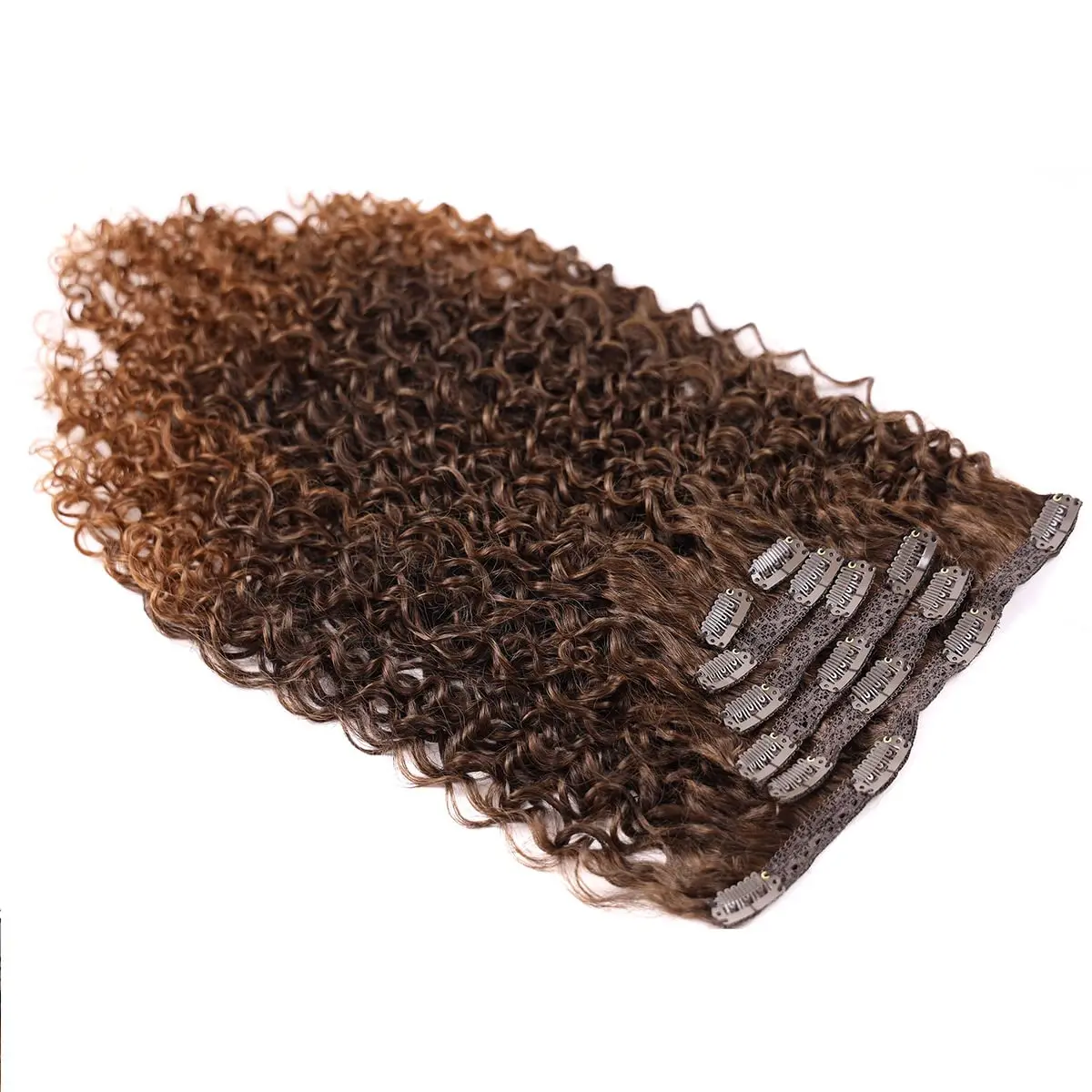 18/20/24/26 inch Kinky Curly Clip In Hair Extensions, Double Weft Full Head Japanese Heat Resistance Fiber Synthetic Curly Hair