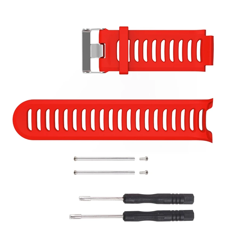 สายรัดข้อมือสำรองซิลิโคนสีดำสำหรับนาฬิกาสปอร์ตจีพีเอส910XT Garmin Forerunner