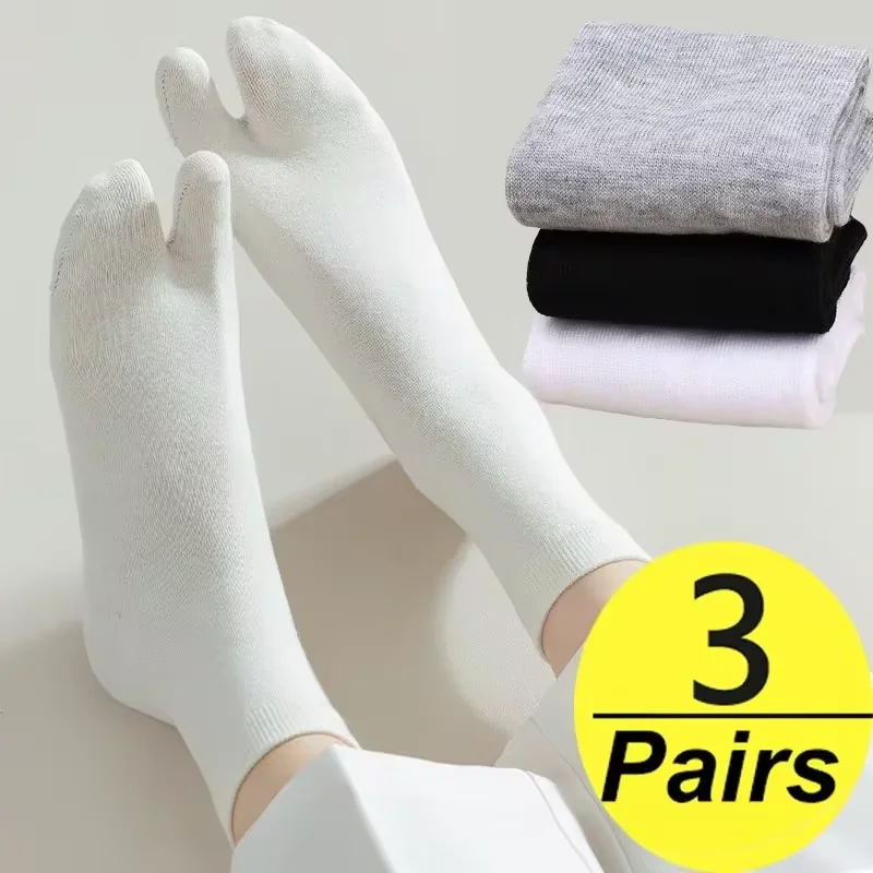 1-5PCS Women/Men Unisex Sandal Flip Flop Split Two Toes Sock Japanese Kimono Two Finger Socks Deodorant Breathable Cotton Socks