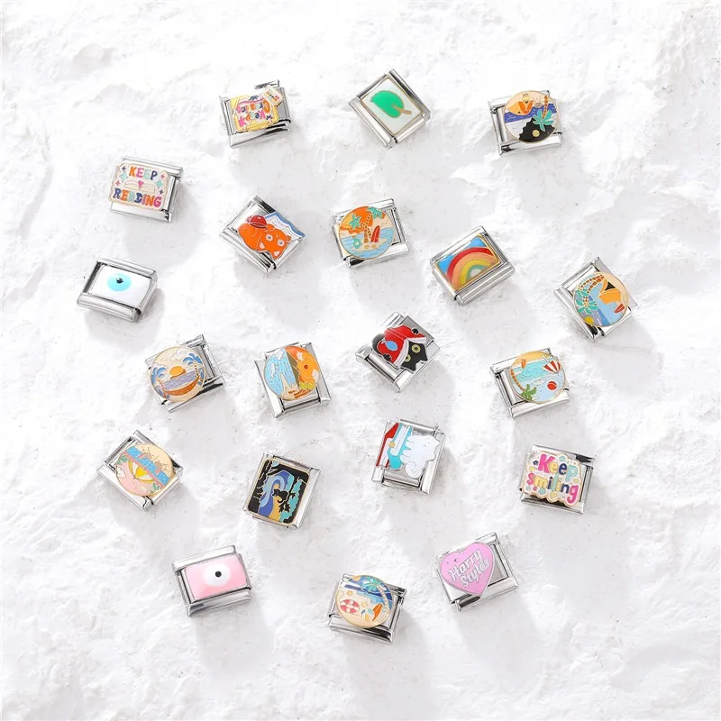 جديد رومانسية سحر نهر الجبال الغروب الإيطالية سحر الروابط صالح 9 مللي متر سوار الفولاذ المقاوم للصدأ DIY بها بنفسك صنع المجوهرات بالجملة #4