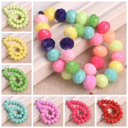 Lot de perles d'espacement en verre opaque revêtu, 10x7mm, forme à facettes, pour bijoux, bricolage, 20 pièces
