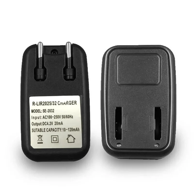 

EU Plug AC power lithium 2032 2025 Battery Charger Adapter For LIR2032 LIR2025 ML2032 ML2025 CR2032 Coin Button Cell Battery