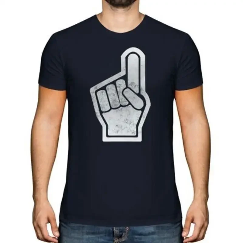 Schaum Finger Distressed Print Herren Retro Design Top Fußball Geschenk