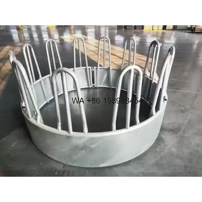 Wmwmnu Custom Design Hot Dipped Galvanized Cattle Hay Round Bale Feeder for Horse Livestock