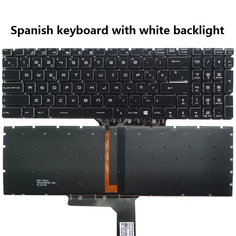Imagem -04 - Teclado do Portátil para Msi Ge62vr Gp62 Gp72 Pe60 Pe70 Ws70 Px60 Px60 Cx72 Ws60 Cr72 Gl62m 7rd Ms16h2 Ms-16l1 Novo Russo Eua Reino Unido Espanhol