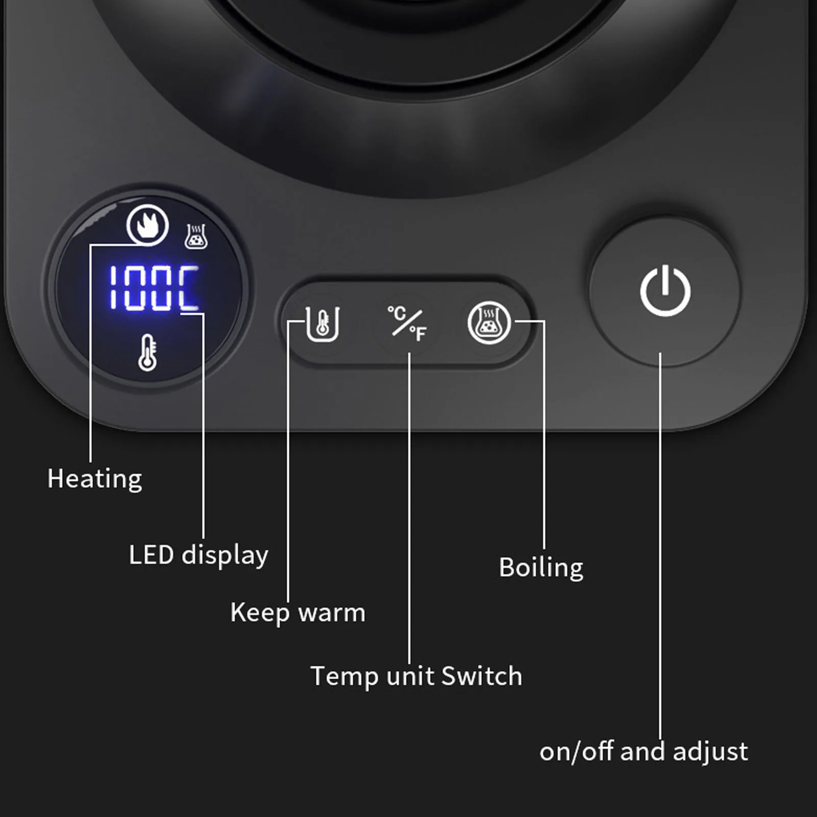 غلاية كهربائية معقوفة 304 من الفولاذ المقاوم للصدأ، إبريق شاي دقيق للتحكم في درجة الحرارة، صب فوق غلاية القهوة مع مؤقت شاشة LCD
