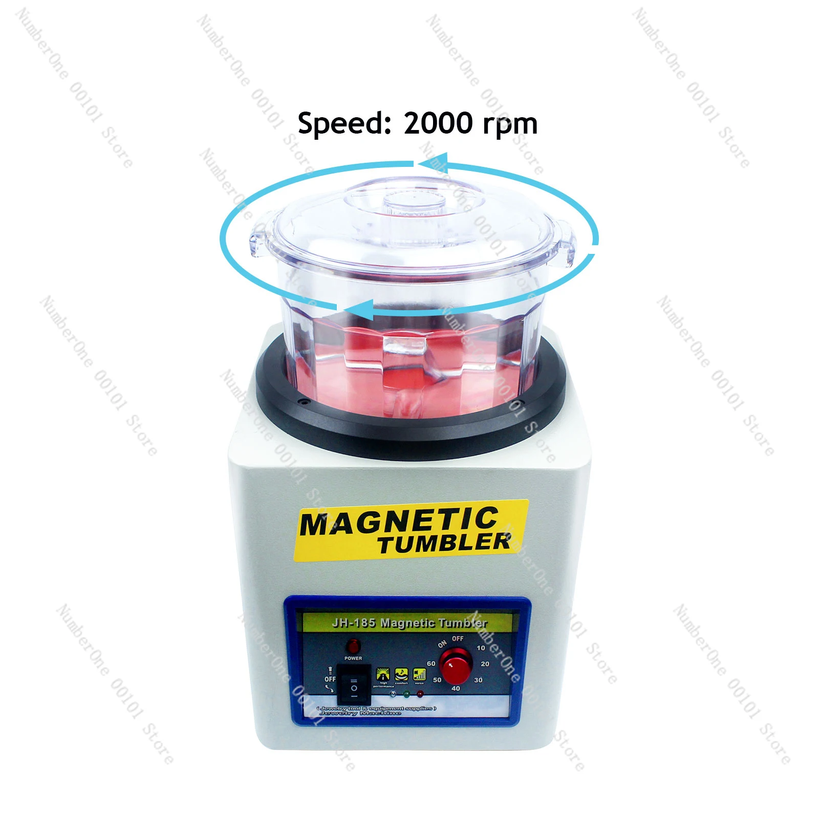 Jh-185 Electric Magnetic Tumbler Jewelry Polisher Machine Finishing Tool Cleaning Deburring Equipment Jewellery Polisher Tool