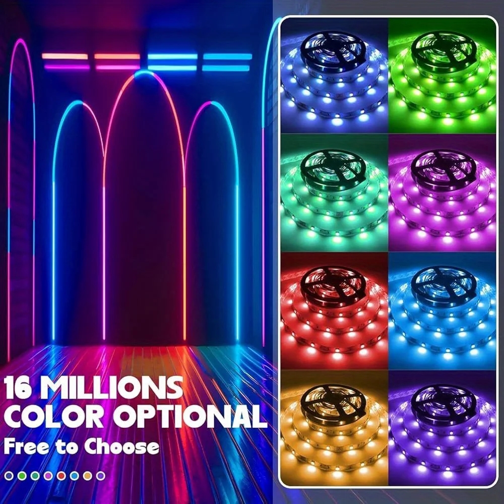 24-key controller with RGB 5050 LED flexible light strips, color-changing luminous LED decorative string lights, available in