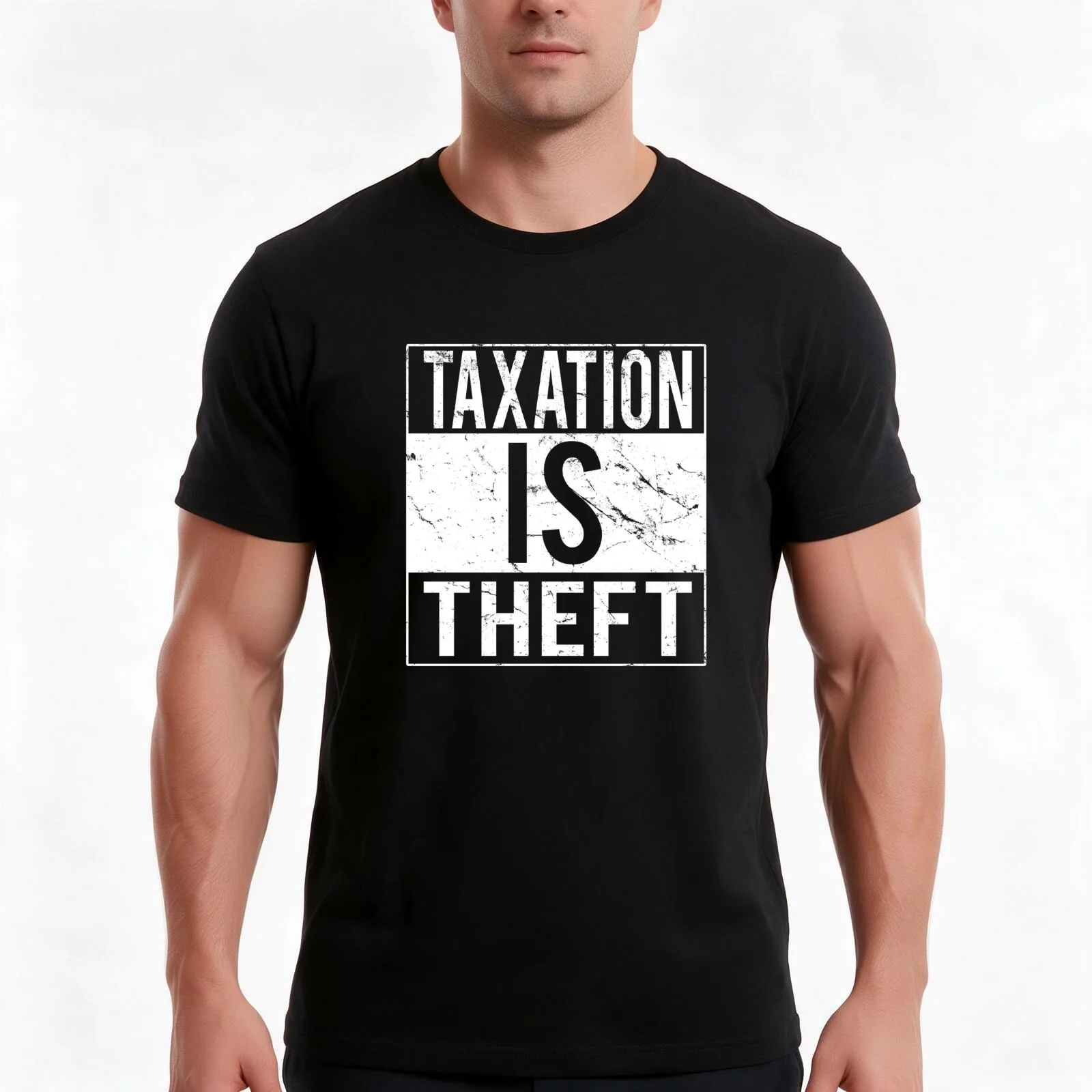 Taxation Is Theft T-Shirt, Summer Casual Cotton Tee, Oversized Streetwear Tops, Vintage Graphic Print, Loose Fit Short Sleeve