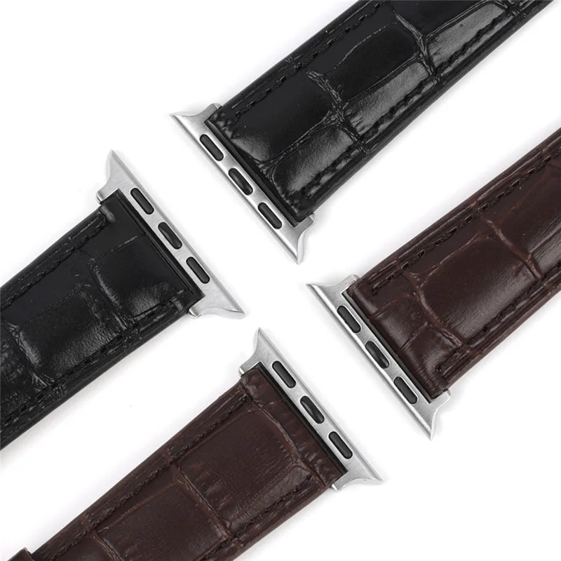 Ultra Leather band Bamboo Knot Belt Leather Strap For Apple Watch Band Wristband Iwatch Series 3 4 5 6 Se 7 Brown/Black