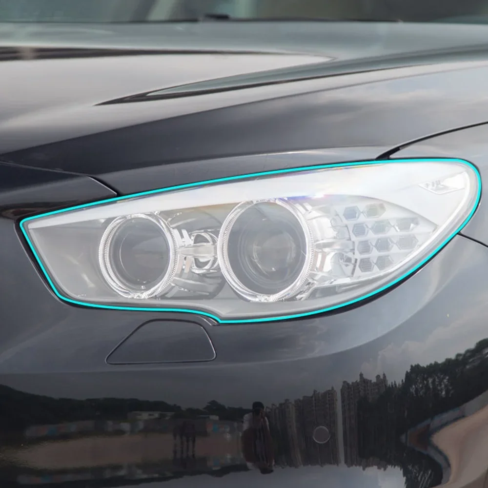 Car Headlight Protective Film Front Headlamp Transparent Black TPU Precut Sticker Deacl For BMW 5 Series GT F07 F10 F11 G30 G31