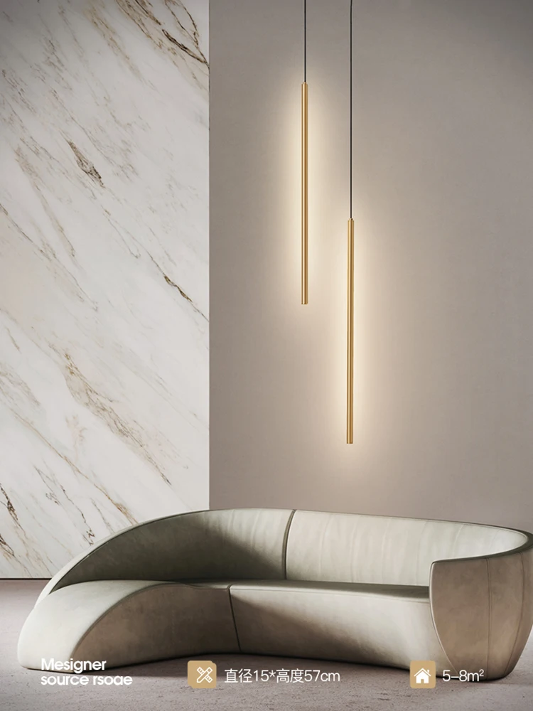 

Full copper light luxury bedside pendant lamp, modern living room, minimalist Nordic master bedroom, room lighting fixtures