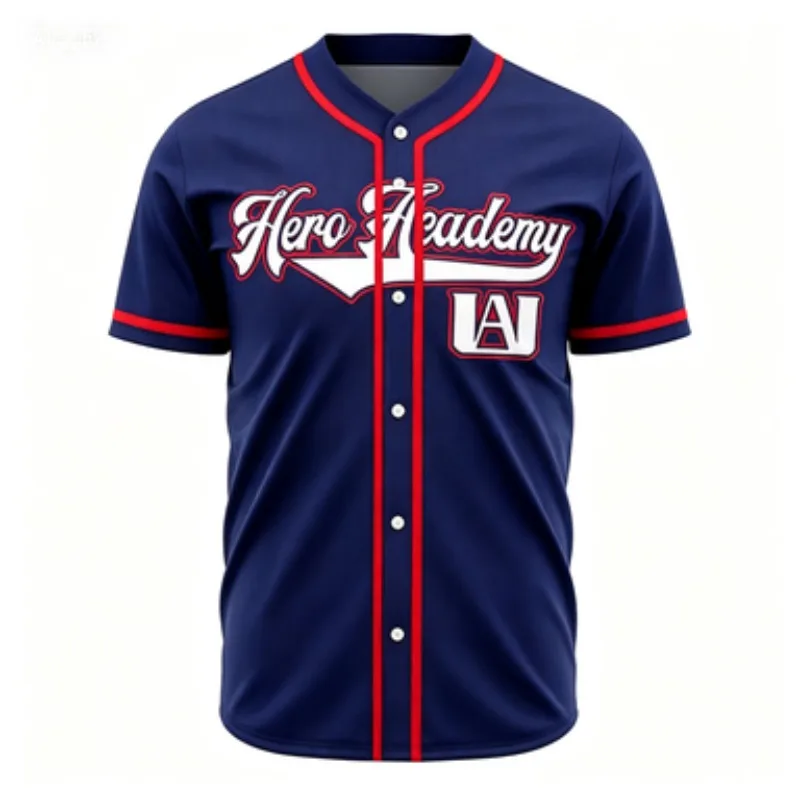 Japanese Trendy Casual Anime Baseball Jersey Short Sleeved Cardigan