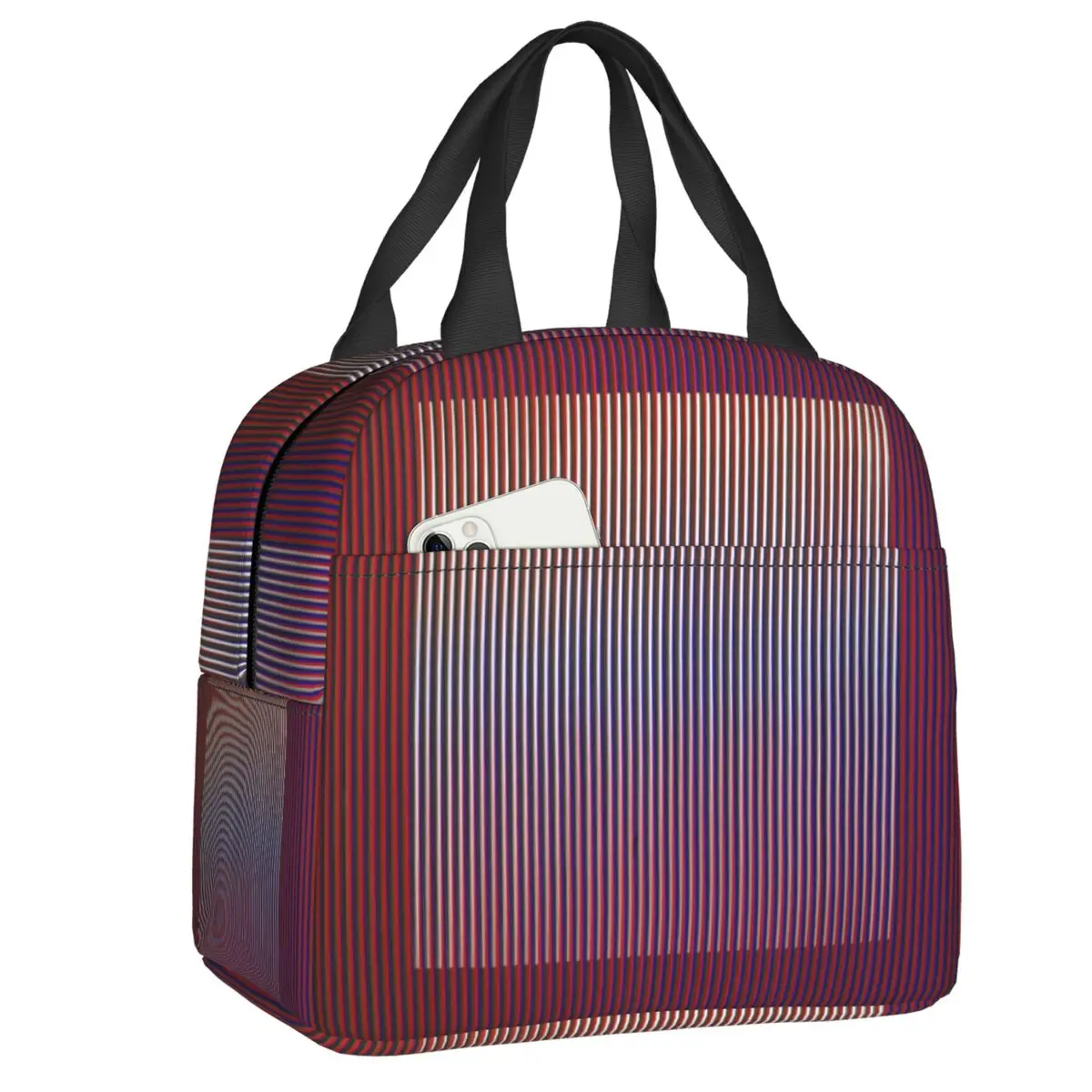 Benutzerdefinierte Carlos Cruz Diez isolierte Lunchtasche für Damen, wiederverwendbar, Phlegromie-Kühler, Thermo-Lunchbox, Büro, Arbeit, Schule