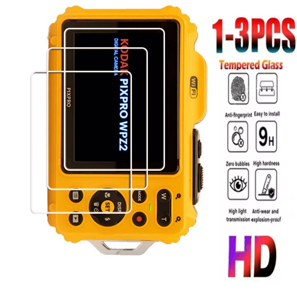 1-3PCS 9H HD Tempered Glass For KODAK PIXPRO WPZ2 2.7" PENTA