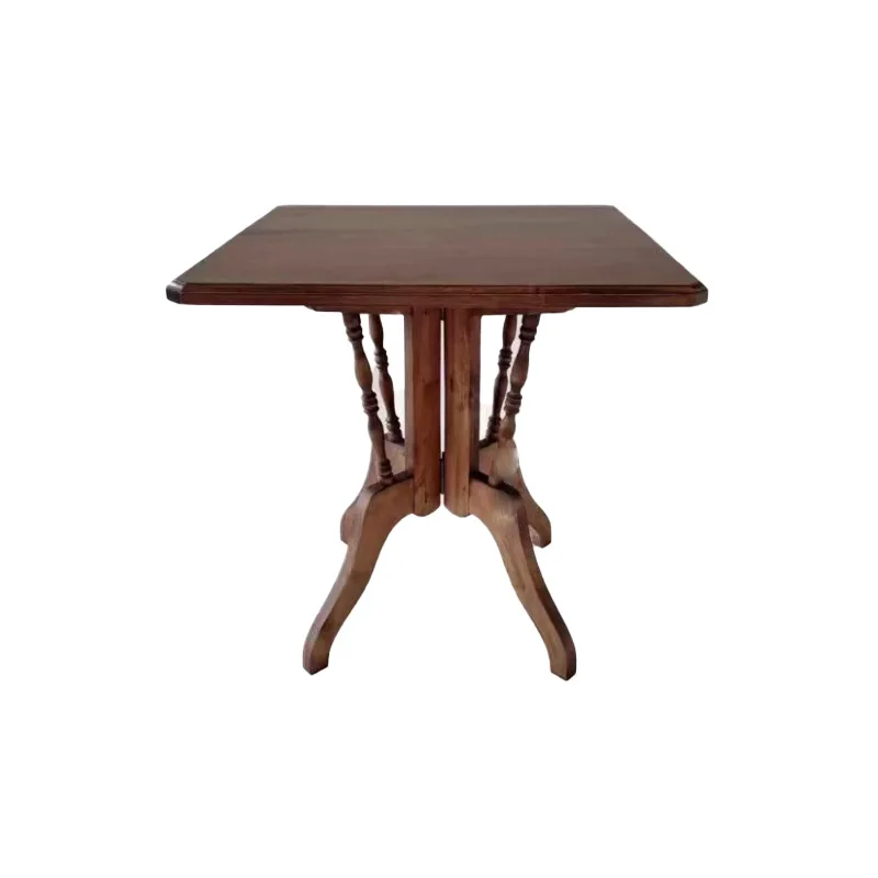

Medieval solid wood square table, retro square, commercial cafe dining table and chairs
