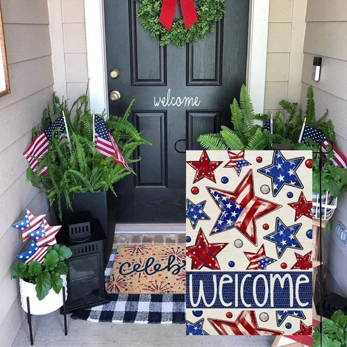 4Th of July Garden Flag Patriotic Stars 12X18 Inch Double Sided for outside Smal HHP AAL HHM WZZ yyi