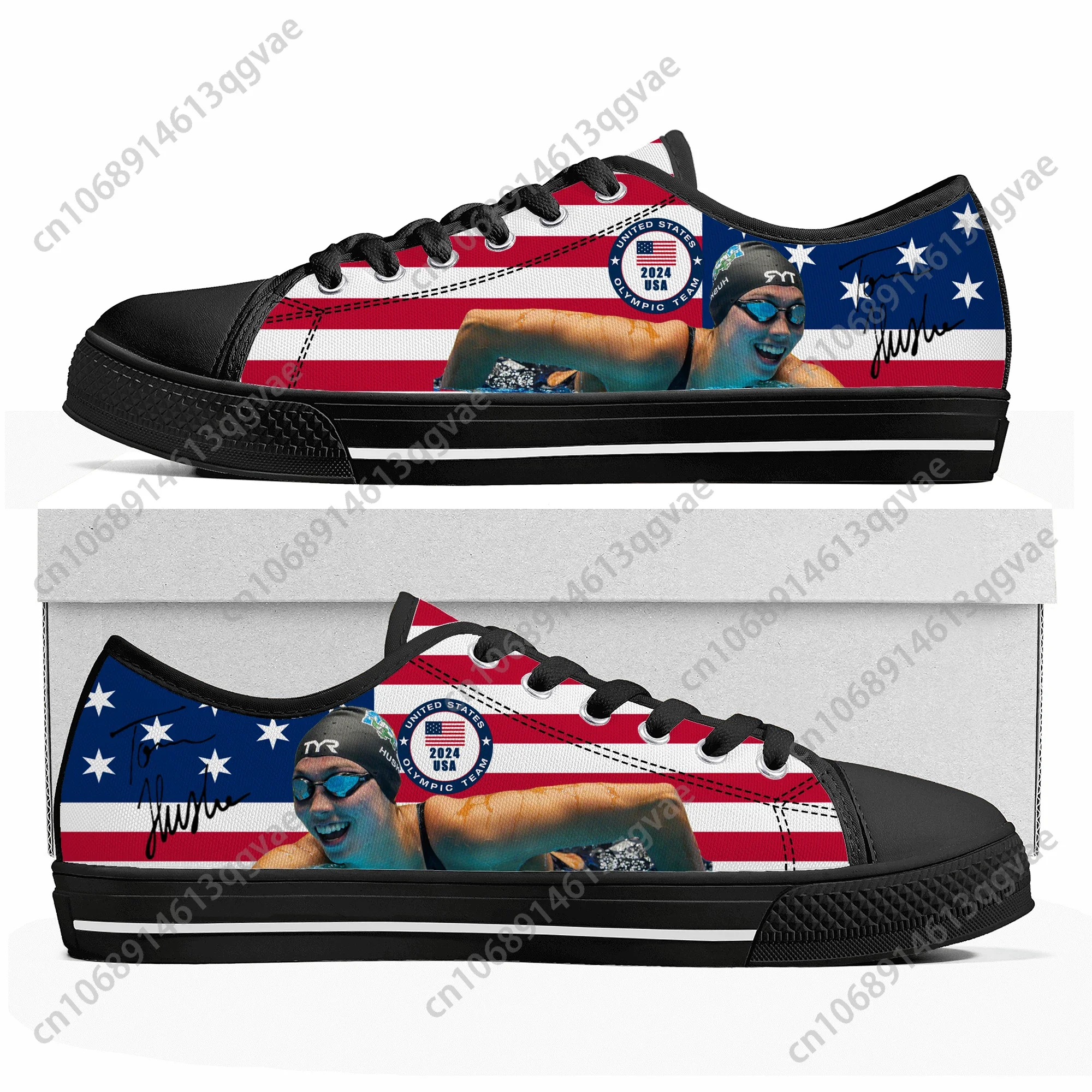 Torri Huske American Swimming Champion Low Top Sneakers Mens Womens Teenager Canvas Sneaker Casual Custom Shoes Customize Shoe