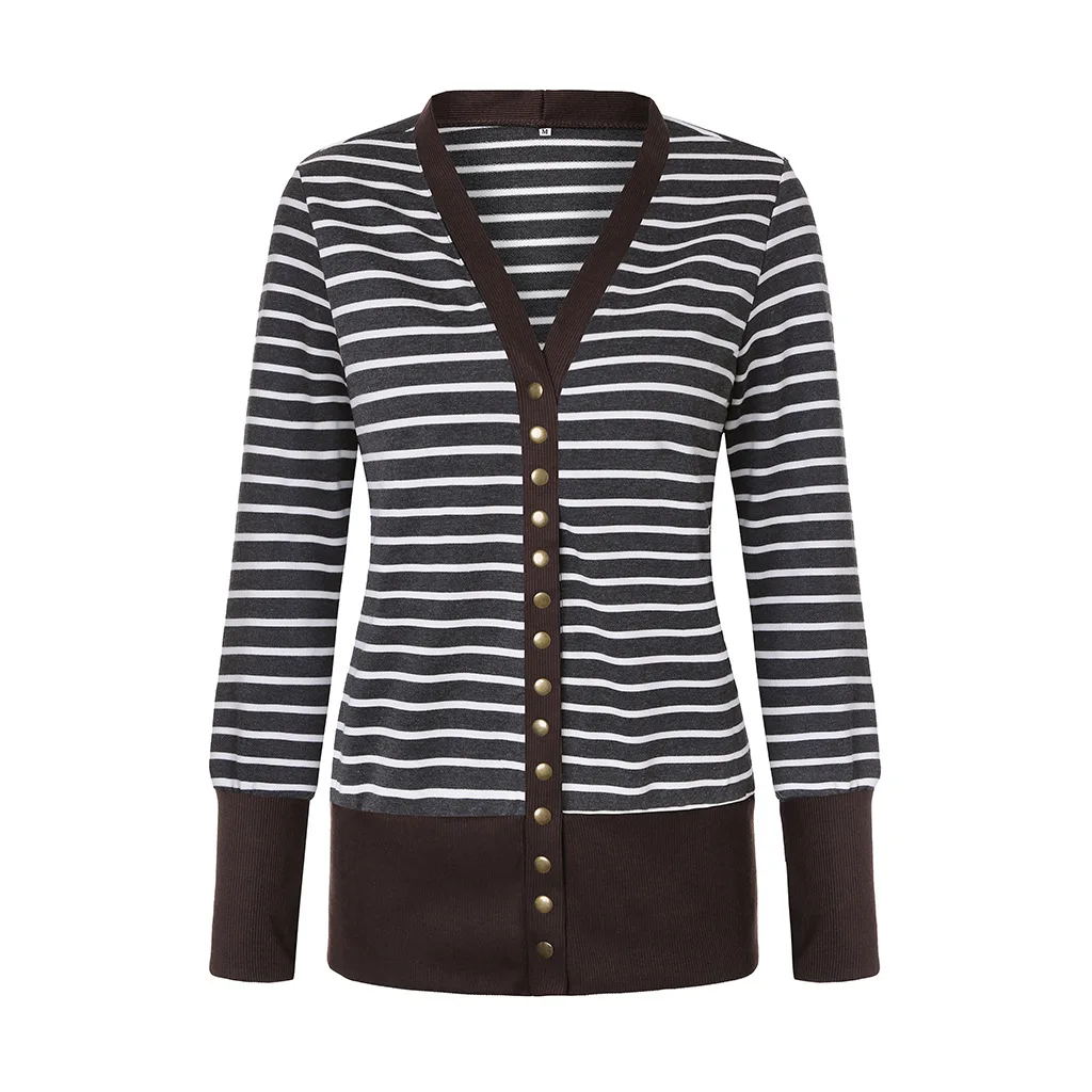 Capispalla e cappotti giacche primavera autunno manica lunga allentato Casual Cardigan a righe cappotti e giacche donna capispalla soprabito