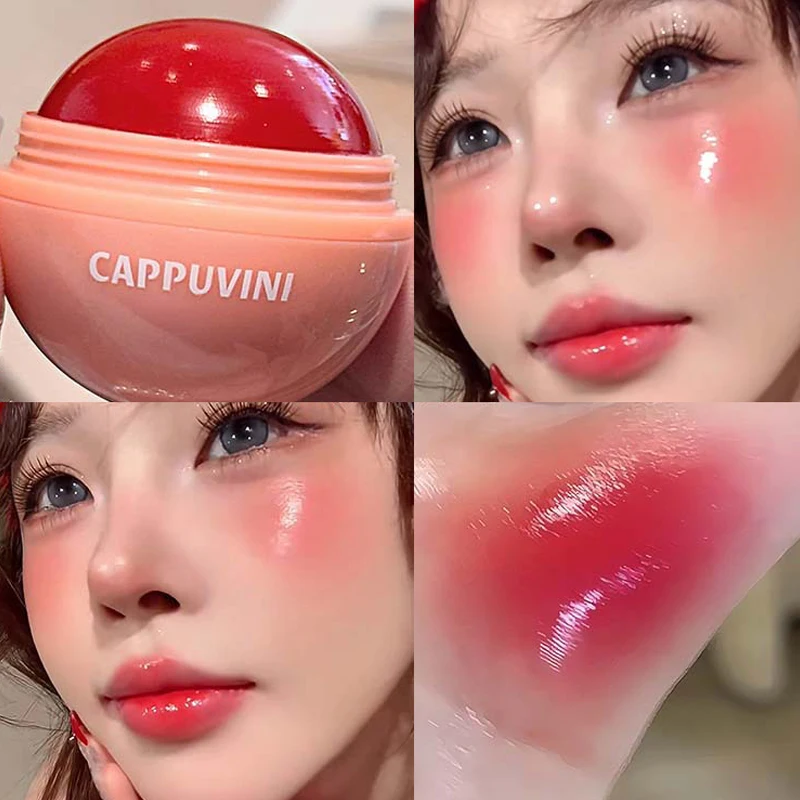 Cappuvini Blush Ball Water Light Blusher Brightening Face Easy Color Multi-Use Blush Makeup Suitable For Lips And Cheeks