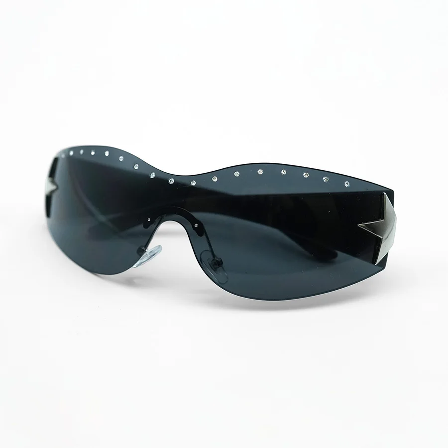 Star Wrap Around dekorative Mode-Sonnenbrille mit großem Rahmen für Damen im Y2K-Stil, coole Sommer-Party-Brille für Herren – Detail 8