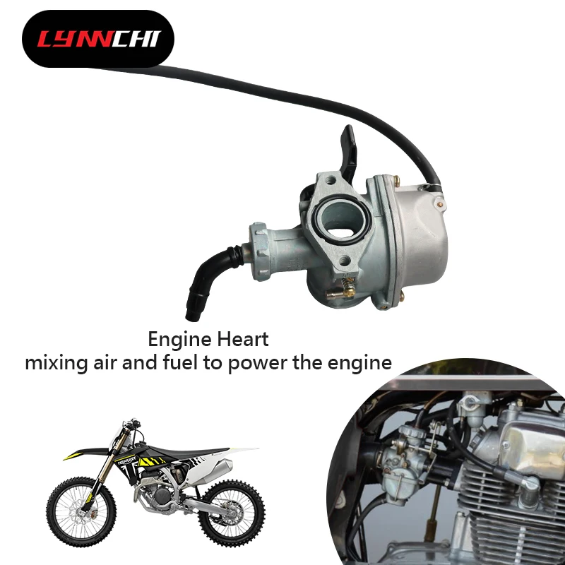 

Запчасти для мотоциклов LYNNCHI, карбюратор с ручным дросселем 18, универсальный для 50cc до 125cc ATV, топливная система, аксессуары для мотокросса
