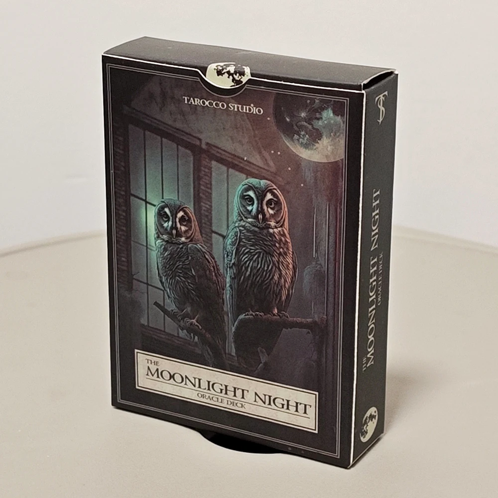 

Колода карт-орамулей Ленорман «Лунная ночь» 9*6 см - 44 карты, готические фэнтезийные карты для гадания, двойной тисненый картон