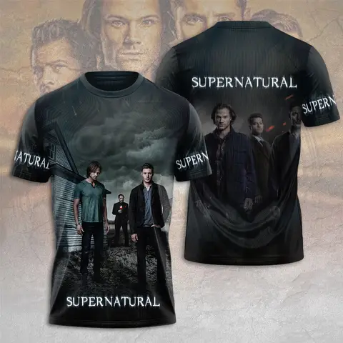 Shirt Short Sleeve T New Supernatural TV Series T-Shirts 3D Print Men Short Sleeve Streetwear T Shirt Oversized Harajuku Tees Tops Man Clothing