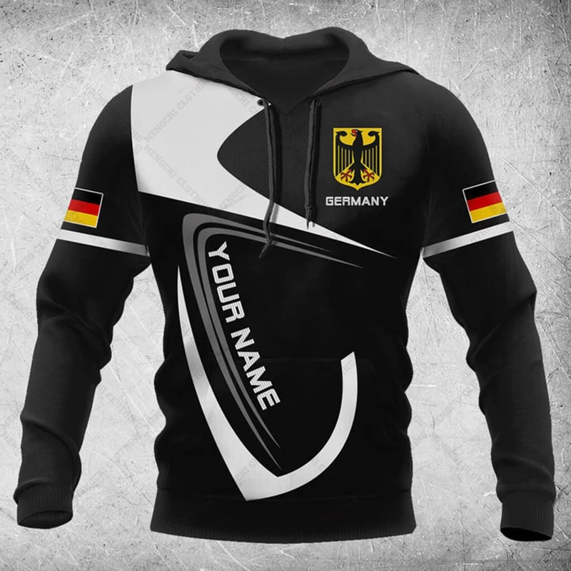 

Customized Germany Emblem Graphic Hoodies Loose Unisex Fashion Sweatshirts Casual Tops Pullover Oversized Outdoor Streetwear