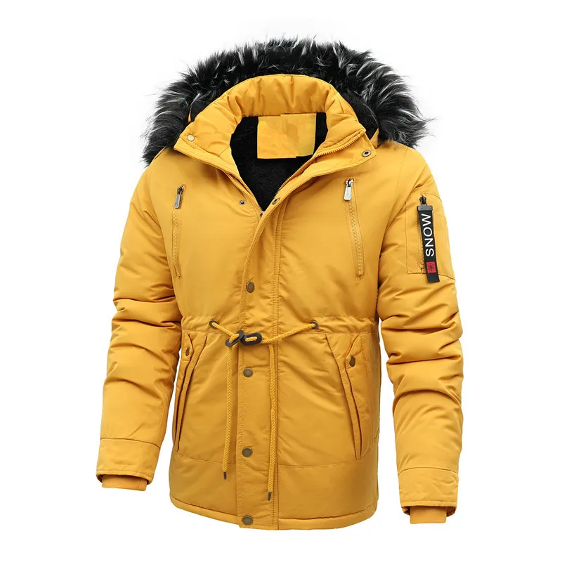 Uomo collo di pelliccia con cappuccio piumini lunghi cappotti invernali parka caldi giacche Casual da esterno maschili di alta qualità cappotti invernali 4XL