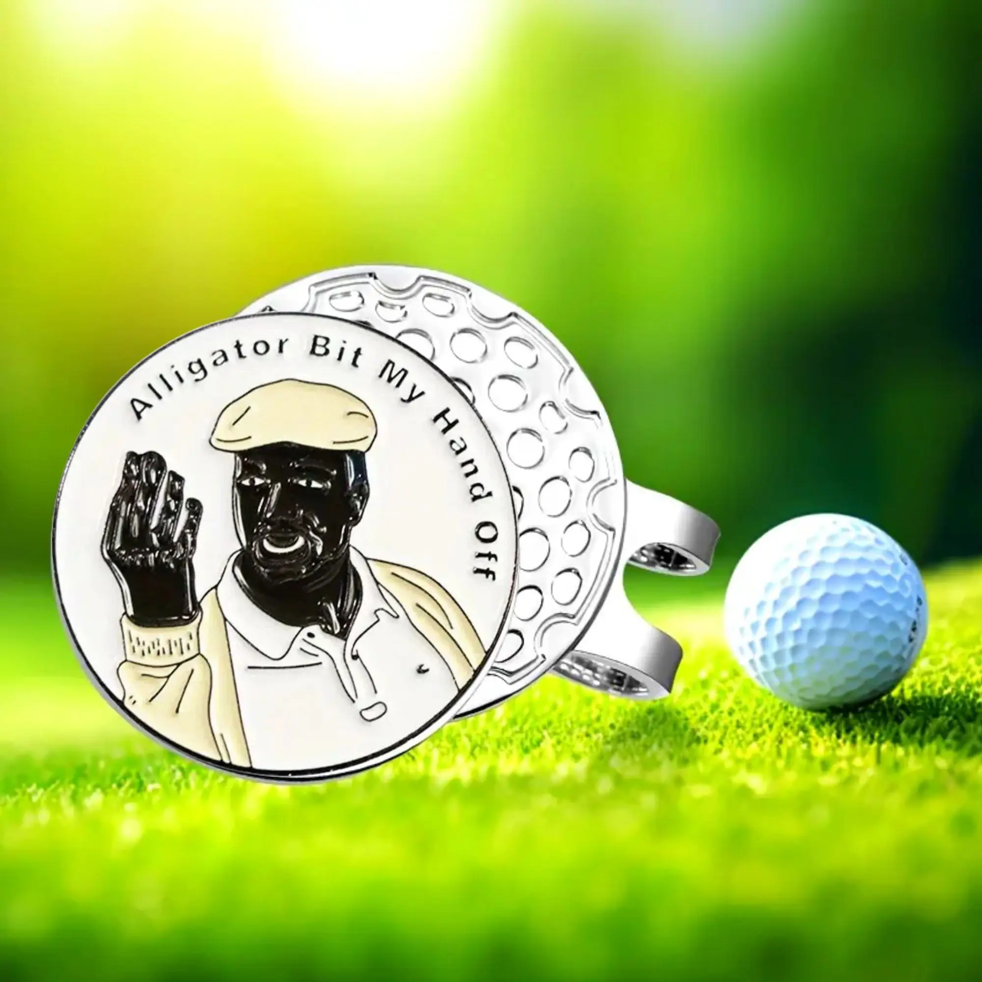 Durable Magnetic Happy Gilmore Funny Golf Hat Clip with Removable Ball Marker Golf Accessories for Men Golfers Dad Boyfriend