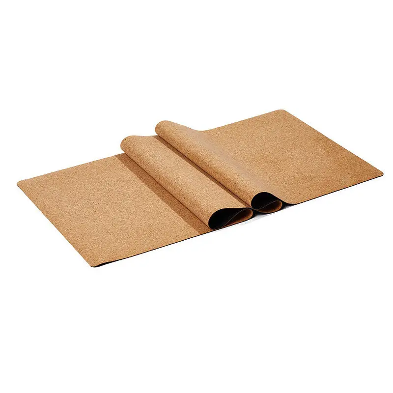 Unique Custom Design Ultra Thin 4mm Brown Anti Slip Gym Usage Natural Cork Yoga Mat HOT!