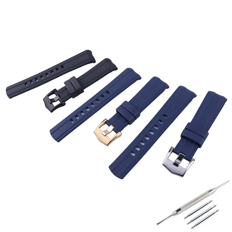 Fluoro rubber watch strap compatible for Omega New seahorse Men Ocean Universe 300 600 AT150 Women Silicone wristband 20mm 22mm
