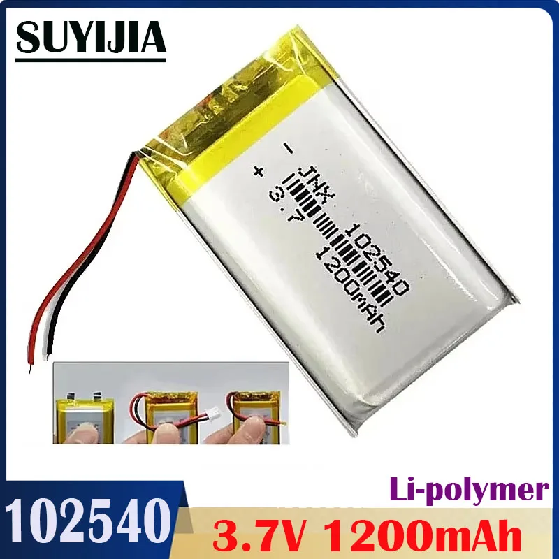 Brand New 102540 1200mAh 3.7V Rechargeable Li-Polymer Li-Ion Battery for Mp3 Mp4 Mp5 DVR GPS PDA Power Tools LED Light batteries