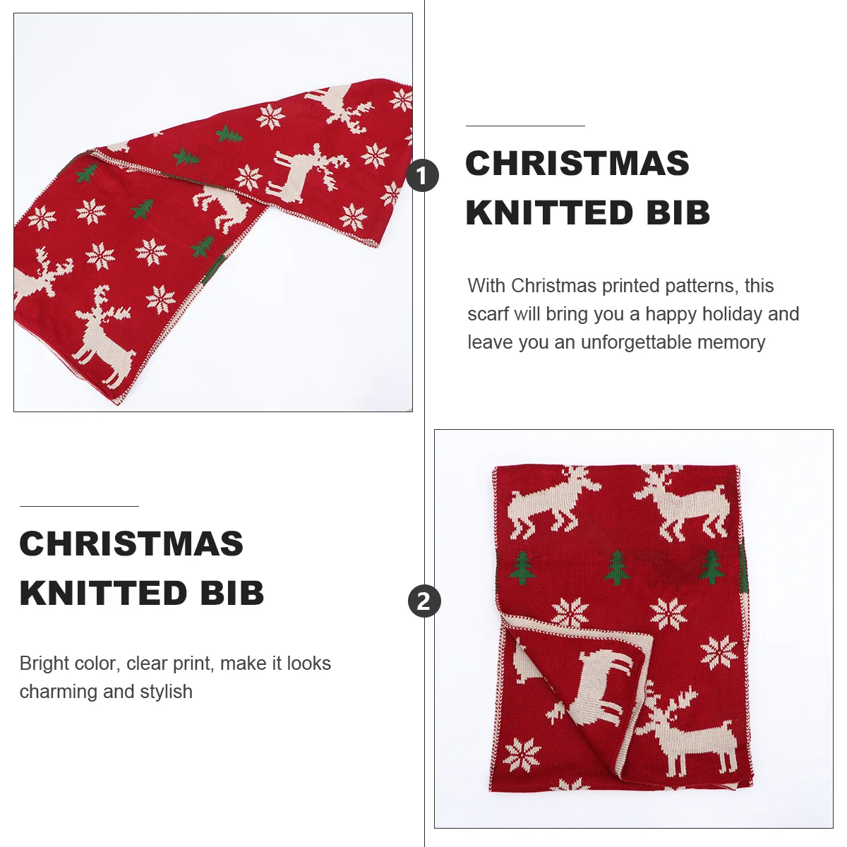 

1Pcs Printing Scarf Acrylic Fibers Knitted Winter Warm Shawl Bright Clear Pattern Cute Holiday Gift for Girls Women Friends