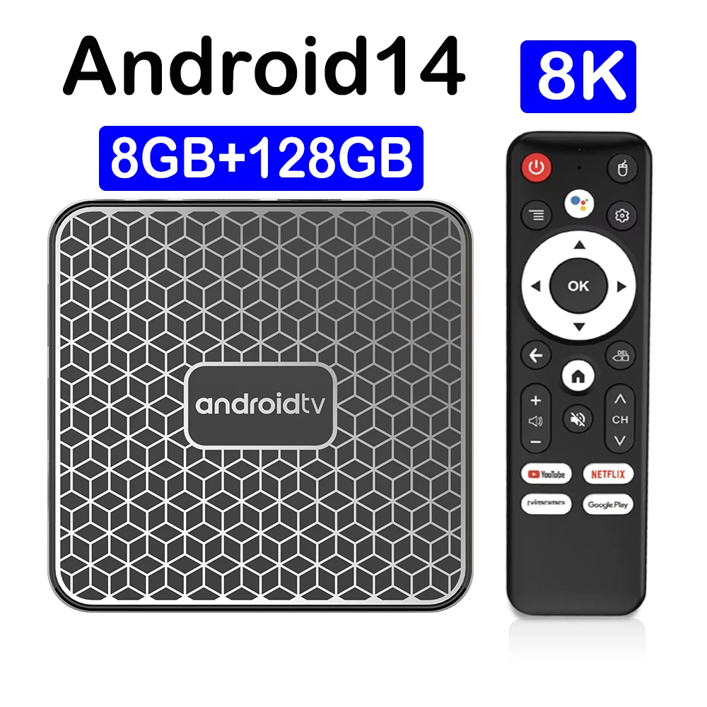 YOZHIXU T8S صندوق التلفزيون الذكي Google Assistant Set Top Box RK3518 Bluetooth 5.4 Wifi6 8K Video Netflix 8GB 128GB مشغل الوسائط سريع