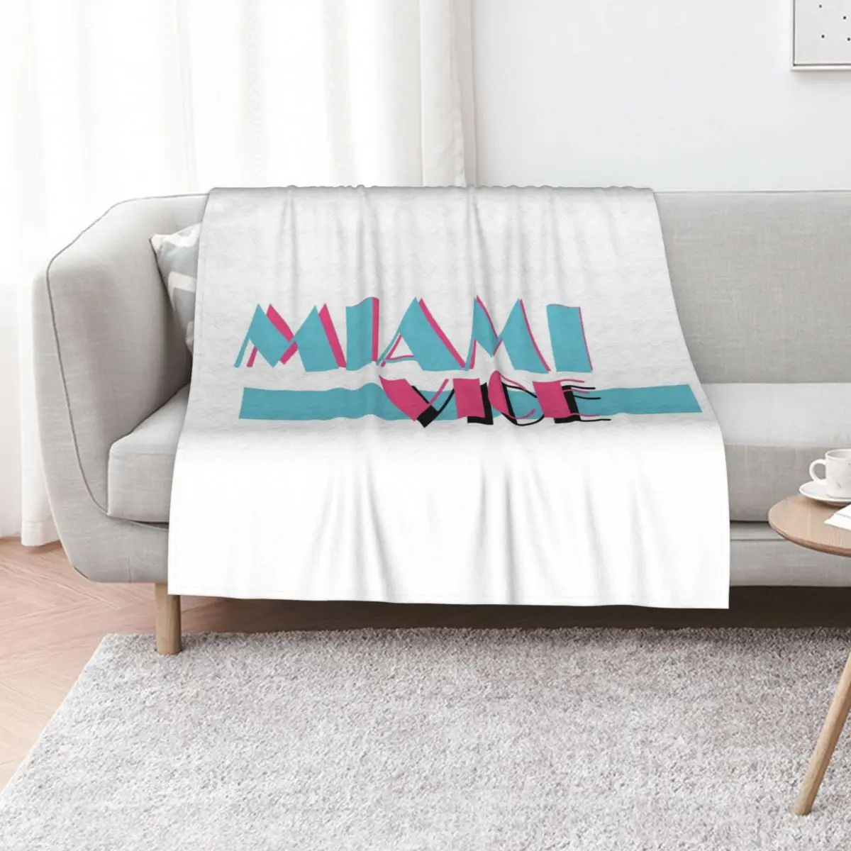 Miami vice vibe Throw Blanket Plaid Luxury Brand Soft Large Heavy Plush Blankets