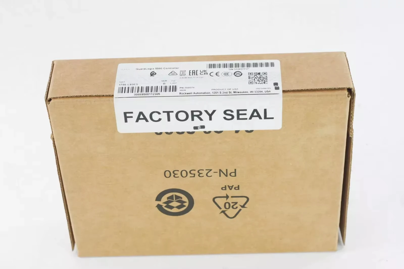 2023 1756-L83ES /B GuardLogix 5580  - New Remaining Seal -