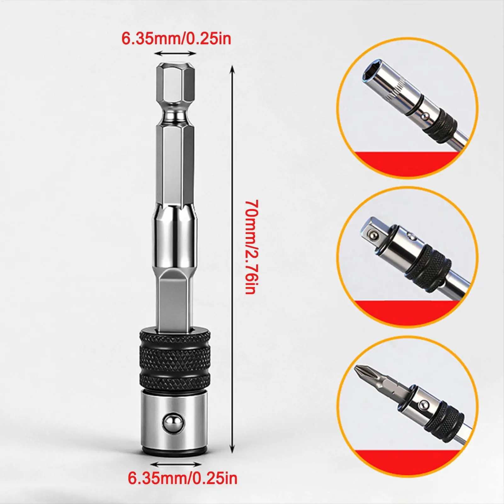 Drill Adapter 1/4 Inch Hex Shank Holder Extension Self-Locking Screwdriver Bit Extension Rod Quick Connect For Electrician
