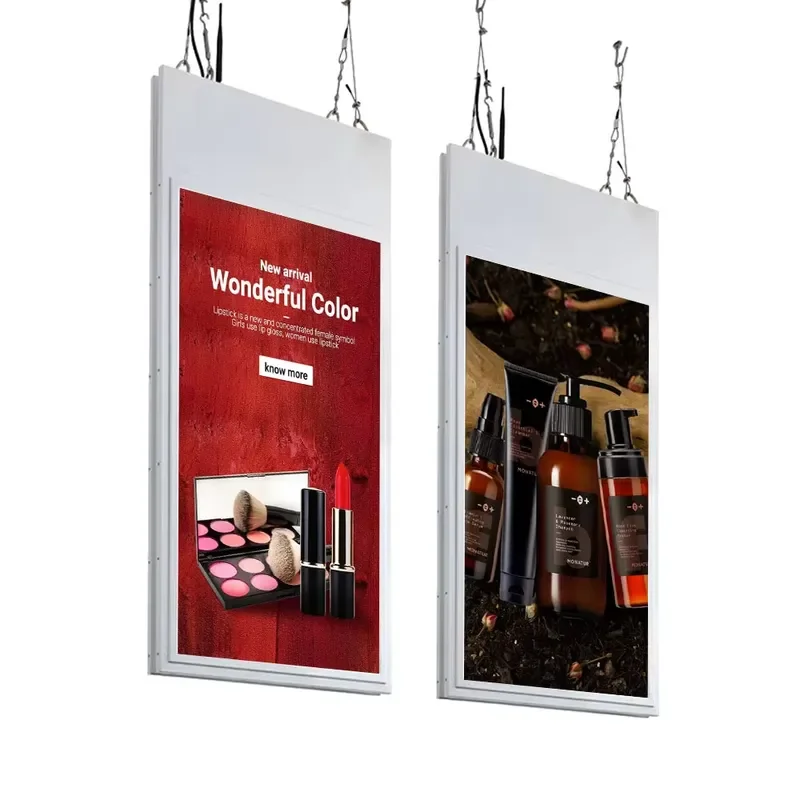 Transform your retail storefront into a dynamic marketing hub with our High Brightness Hanging LCD Window Display. Designed
