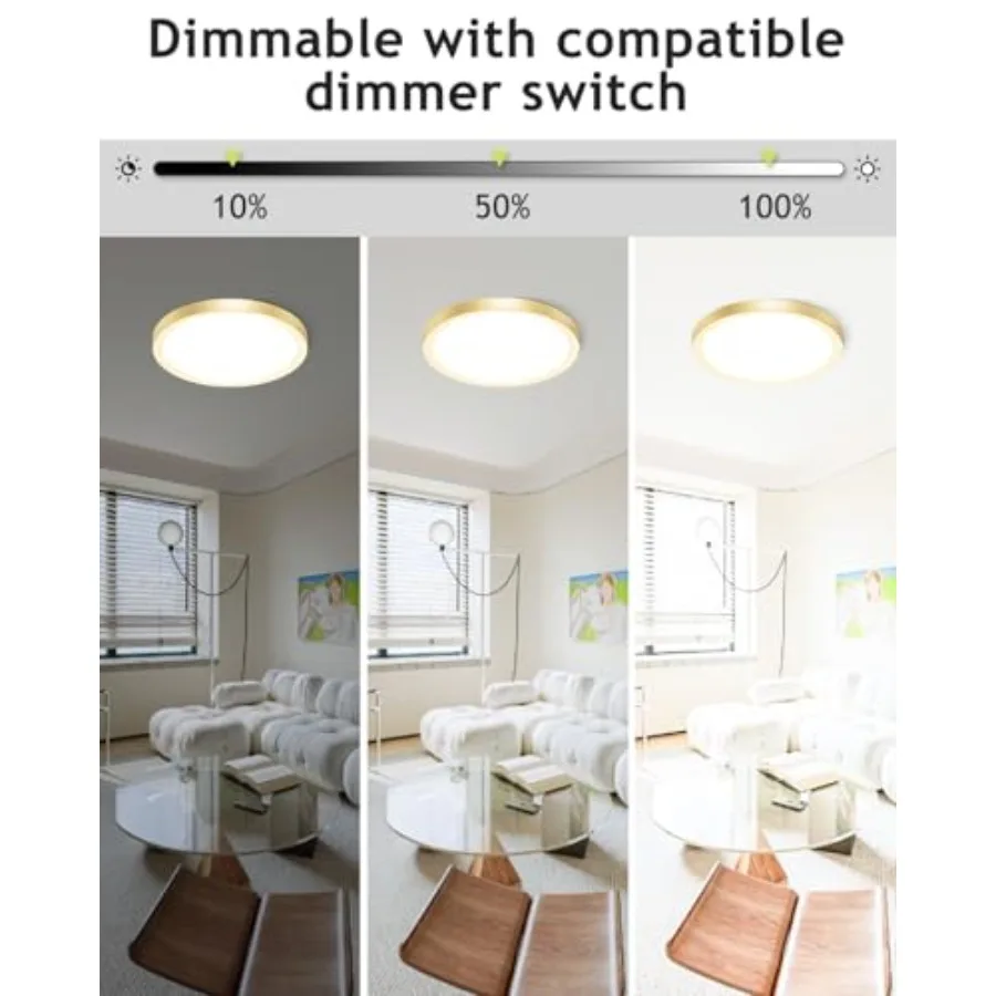 2PACK Flush Mount LED Ceiling Light Fixture en, 12Inch 28W, Dimmable 3000K-4500K-6000K Ceiling Lamp 3200LM Low Profile Ceiling