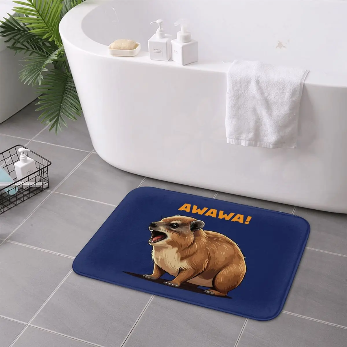 Rock Hyrax Lover Awawa Groundhog Dassi Non-slip Doormat Floor Mat Carpet Rug for Entrance Home Bathroom Living room Footpad Mats