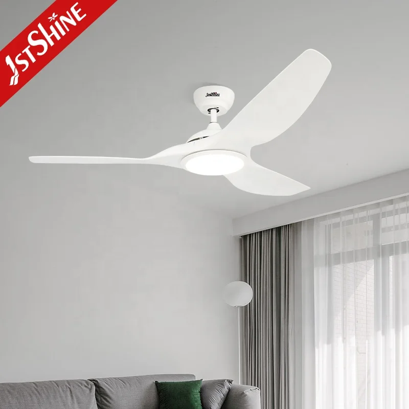 

1stshine ceiling fan factory sale popular low noise white abs blade remote ceiling fan with led light