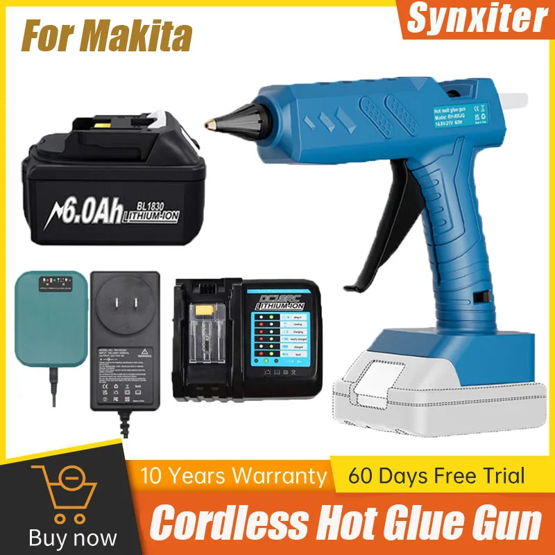 

Электрический беспроводной пистолет для горячего клея для Makita 18 В BL1830, аккумуляторная батарея, сварочный пневматический пистолет с термоплавом и электроинструментом для клея 11 мм