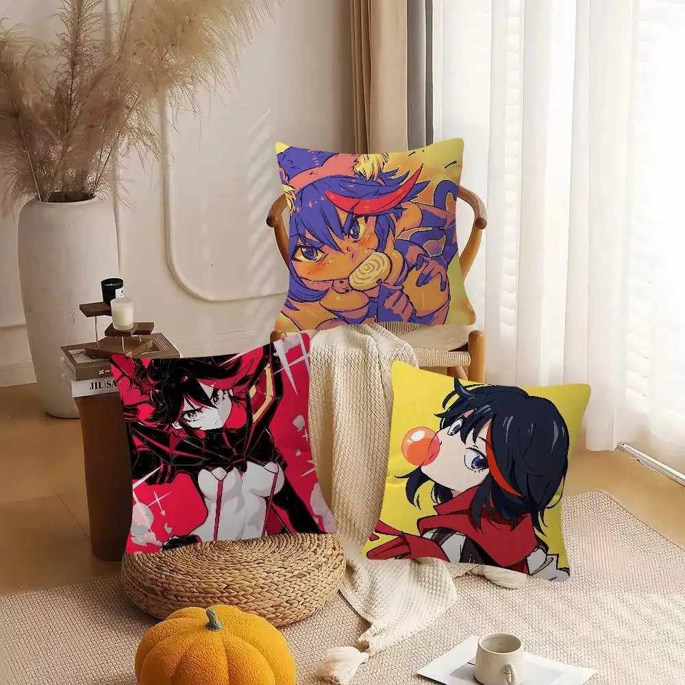 Anime KILL La KILL Soft Comfortable Pillow Case Cartoon For Sofa Living Cat Room Home Office Retro Decor Protective Cover