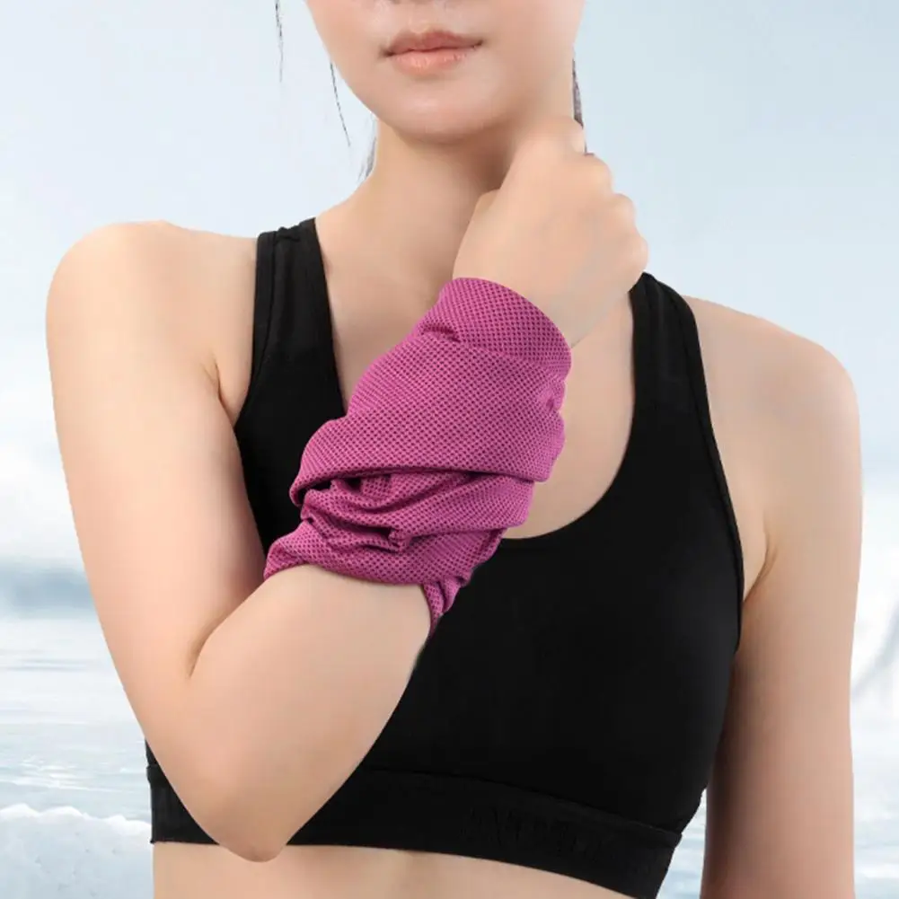 40cm Summer Cooling Wrist Towel Quick Drying Sweat Absorbing Breathable Men Women Gym Yoga Workout Outdoor Sports Wrist Towel