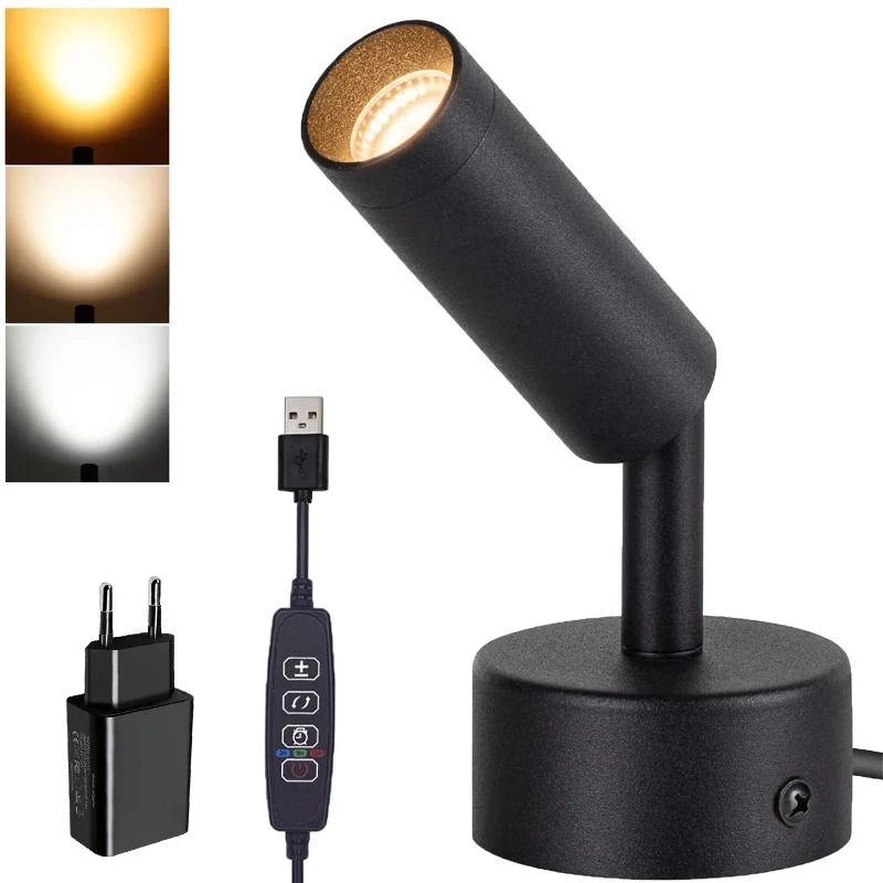 Indoor Spotlight LED Up Light 3000K-6000K Dimmable Floor Spot Light Accent Light 5W Indoor Uplighting Spotlight Lamp with Switch