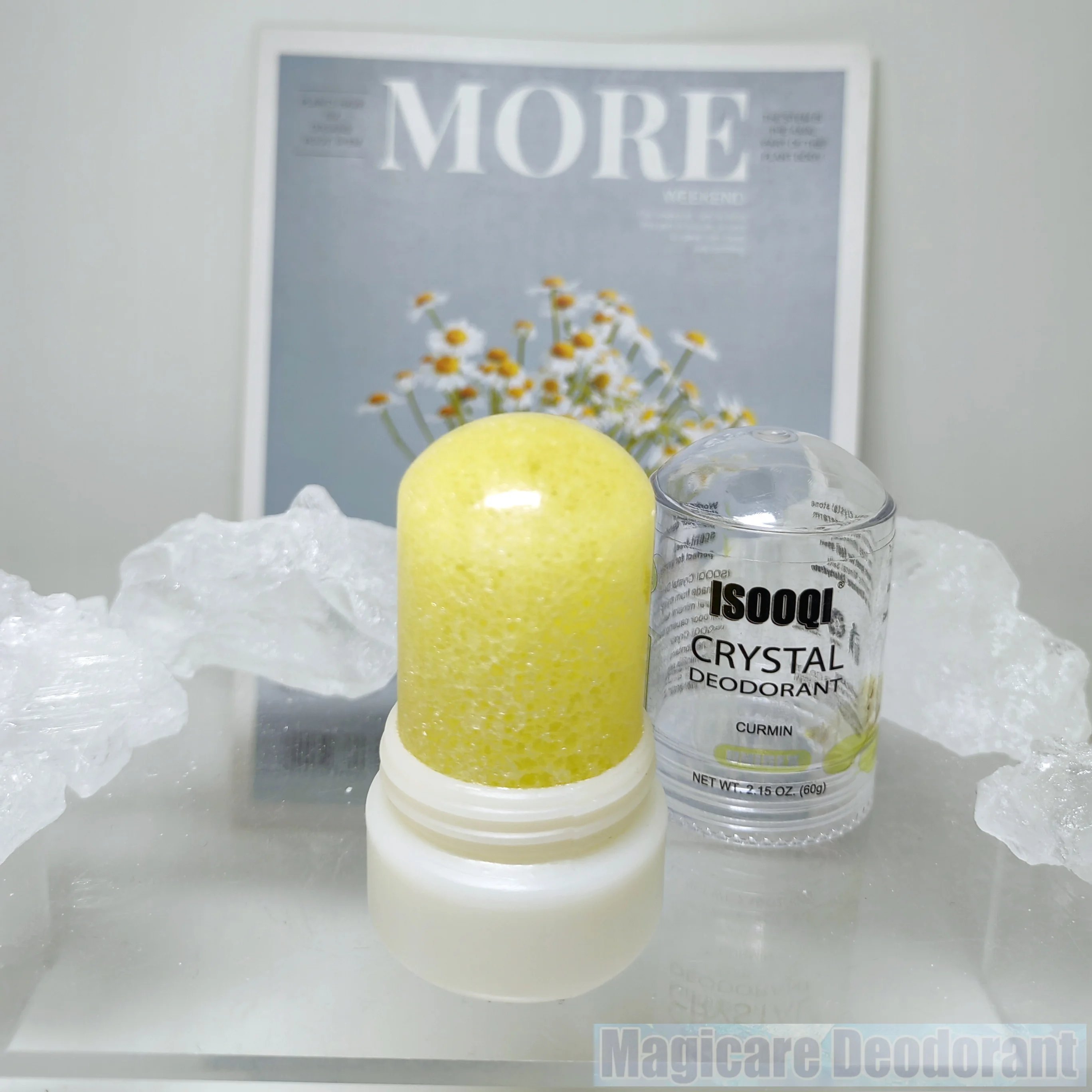 MAGICARE 2PCS/LOT 60G curmin Crystal Deodorant Potassium Block Antiperspirant Stone 100% Natural Underarm Unisex