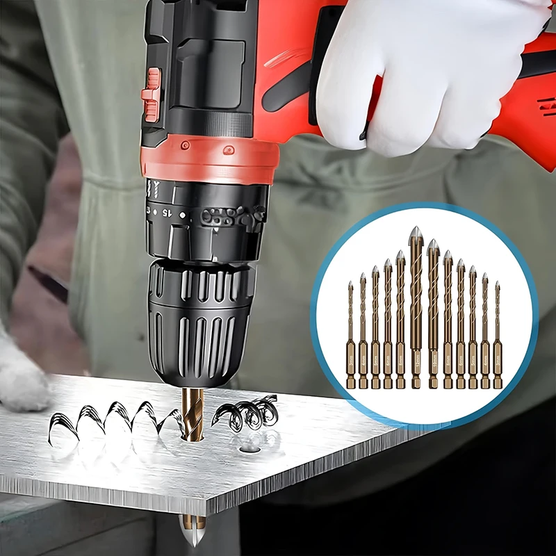 8/7PCS 3-12mm Cross Four-Edge Drill Bit Set For Glass Tile and Concrete Drilling Carbide Drilling Tool Set