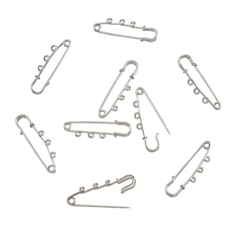 10pc 3 Holes Heavy Duty Large Iron Safety Pins 2.05